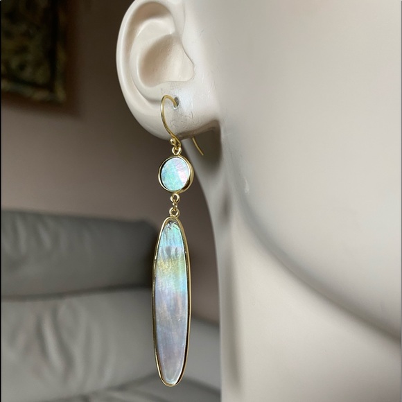 Argento Vivo Jewelry - Sterling Silver Grey Mother of Pearl MOP Earrings Mermaid-Core Mermaidcore